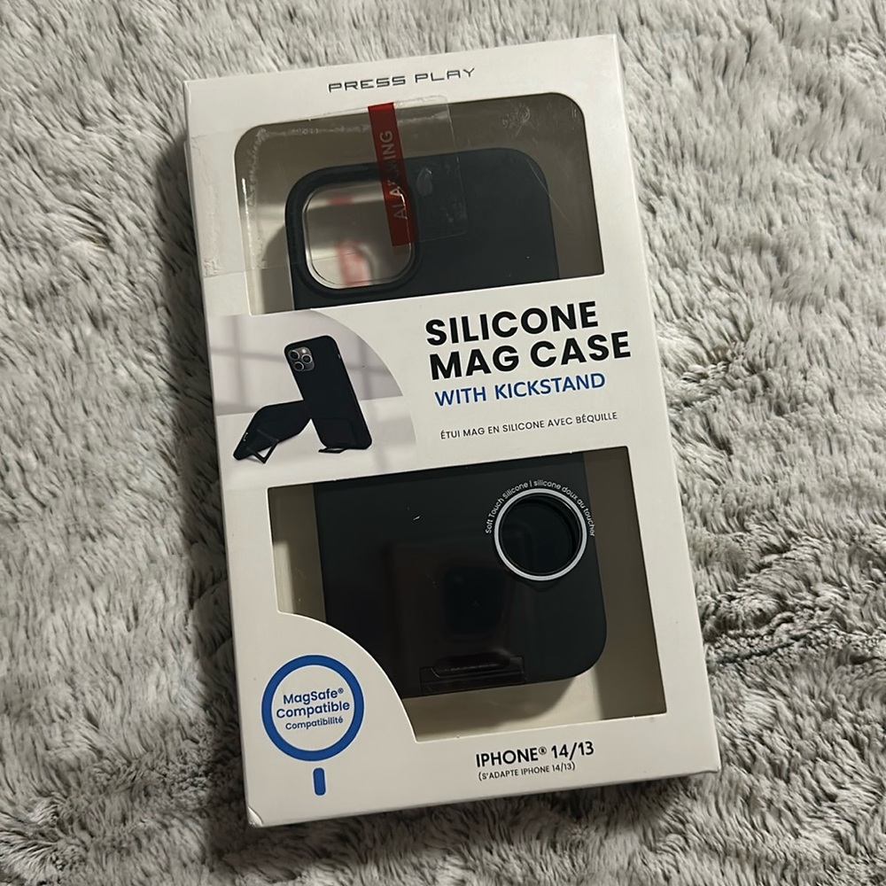 Silicone iPhone MagSafe case with kickstand